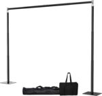 Pipe and Drape Backdrop Stand, 8x10ft Heavy Duty Backdrop Stand with Metal Base, Adjustable Height & Width, Black Background Holder for Wedding Photography Birthday Party Baby Shower Decor - Image 2