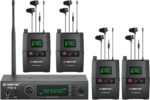 Phenyx Pro Wireless in-Ear Monitor System, Stereo IEM System with Rack Mount Kit, 89 Frequencies, 900MHz UHF Band, 164ft Range, Suitable for Stage & Studio (4 Bodypacks with Transmitter) - Image 2
