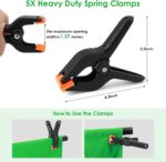 Green Screen Backdrop Kit, Portable Greenscreen Background with T-Shaped Stand, 5 Clamps & Carrying Bag for Photography, Streaming, Zoom, Gaming, (Green, 6.5 Feet X 5.0 Feet) - Image 5