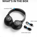 Soundcore by Anker Q20i Hybrid Active Noise Cancelling Headphones, Wireless Over-Ear Bluetooth, 40H Long ANC Playtime, Hi-Res Audio, Big Bass, Customize via an App, Transparency Mode (Black) - Image 9