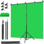 Green Screen Backdrop Kit, Portable Greenscreen Background with T-Shaped Stand, 5 Clamps & Carrying Bag for Photography, Streaming, Zoom, Gaming, (Green, 6.5 Feet X 5.0 Feet) - Image 2
