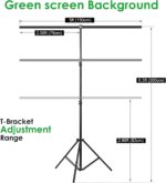 Green Screen Backdrop Kit, Portable Greenscreen Background with T-Shaped Stand, 5 Clamps & Carrying Bag for Photography, Streaming, Zoom, Gaming, (Green, 6.5 Feet X 5.0 Feet) - Image 3