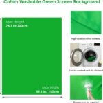 Green Screen Backdrop Kit, Portable Greenscreen Background with T-Shaped Stand, 5 Clamps & Carrying Bag for Photography, Streaming, Zoom, Gaming, (Green, 6.5 Feet X 5.0 Feet) - Image 4