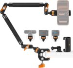 K&F CONCEPT 22" Magic Arm Clamp Kit, Overhead Desk Camera Mount, Long Articulating Friction Boom Arm for Phone, Action Camera, LED Light, Microphone - Image 2