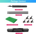 Green Screen Backdrop Kit with Stand, 5X6.5ft Portable Green Screen Backdrop with Stand kit, GreenScreen Background with Stand Carrying Bag Clamp for Streaming Video Zoom - Image 9