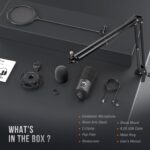 FIFINE Studio Condenser USB Microphone Computer PC Microphone Kit with Adjustable Boom Arm Stand Shock Mount for Instruments Voice Overs Recording Podcasting YouTube Vocal Gaming Streaming-T669 - Image 10