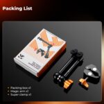 K&F CONCEPT 9.8" Magic Arm Clamp Kit with 1/4" & 3/8" Thread Screw 360° Ball Heads Articulating Magic Arm Camera Mount for Monitor, Flash, LED Light, Microphone, Camera Cage, Action Camera - Image 8