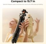 K&F CONCEPT 63" Aluminum Travel Tripod for Camera/Phone, 2.6 lbs Compact Lightweight with Arca Ball Head, 22 lbs Max Load Heavy Duty for DSLR Mirrorless iPhone Video Recording - Image 3