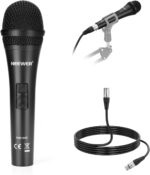 NEEWER NW-040 Cardioid Dynamic Microphone with XLR Cable, Rigid Metal Housing, Unidirectional Pickup Mic for Musical Instruments Voice Public Speech Podcast Singing PC Gaming Streaming Studio, Black - Image 2