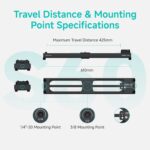 Accsoon Toprig Motorized Camera Slider, Wireless DSLR Video Slider with Button/APP Control, Time-Lapse/Loop Mode, Speed Knob, 120° Panoramic Shooting, Compatible with GoPro, Camera-24inch Video Slider - Image 13