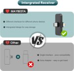 MAYBESTA Wireless Mini Microphone for iPhone, Android Phone - 2 Pack Lavalier Lapel Mic for Audio Video Recording - Clip on Content Creator Microphones for YouTube Tiktok Podcast Vlogging - Image 5