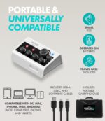 Movo Portable Podcast Equipment Bundle for iPhone/Android Phones- Podcast Kit with Audio Interface, 2 CastMic Dynamic Mics, 2 Table Stands - For Smartphones, Computers, PC, Mac - Lightning, USB, USB-C - Image 4
