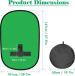 Green Screen Backdrop, 58in Portable Green Screen Chair with Stand Double Sided Foldable Green Background, Chroma Key, for Photography Streaming Gaming Photo Zoom Video Chats and Meeting - Image 3