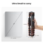 K&F Concept 60 inch Carbon Fiber Camera Tripod,Super Lightweight Compact Travel Tripod with 360 Degree Ball Head,Quick Release Plate,Detachable Monopod 8KG Load Capacity for SLR DSLR C225C0 (BA225) - Image 3