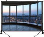 7x5 FT Modern Office Backdrop Window City Podcast Background Office Wooden Floor Online Video Conference Backdrops Portrait Photography Decorations Photo Booth Props - Image 3