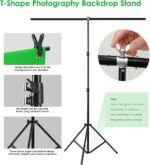 Green Screen Backdrop Kit, Portable Greenscreen Background with T-Shaped Stand, 5 Clamps & Carrying Bag for Photography, Streaming, Zoom, Gaming, (Green, 6.5 Feet X 5.0 Feet) - Image 6