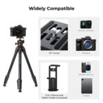 K&F CONCEPT 63" Aluminum Travel Tripod for Camera w Phone Holder, Non-Reversible Lightweight Compact Tripod Weighs 2.6lb, Max Load 22lb for Camera DSLR Mirrorless Spotting Scope Camcorders Phone - Image 8
