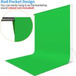 HEMMOTOP Green Screen Backdrop, 5x7 ft Photography Chroma Key Greenscreen Background Sheet for Background Removal, Zoom Meeting, Photo Video Studio, Live Streaming, Video Recording (Backdrop only) - Image 6