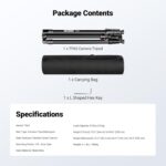 NEEWER 90 Inch Tall Overhead Horizontal Camera Tripod Monopod with Ball Head & Flexible Center Column, Metal DSLR Video Travel Stand, Arca Type QR Plate & Inverted Legs, Max Load 10 kg / 22 lbs, TP63 - Image 9