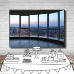 7x5 FT Modern Office Backdrop Window City Podcast Background Office Wooden Floor Online Video Conference Backdrops Portrait Photography Decorations Photo Booth Props - Image 6