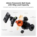 K&F CONCEPT 63" Aluminum Travel Tripod for Camera w Phone Holder, Non-Reversible Lightweight Compact Tripod Weighs 2.6lb, Max Load 22lb for Camera DSLR Mirrorless Spotting Scope Camcorders Phone - Image 4