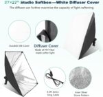 Torjim Softbox Photography Lighting Kit, 2Pcs 27" x 27" Professional Soft Box | 3000K-7500K 85W LED Bulbs with Remote, Photography Continuous Lighting Kit for Studio Lights, Portrait, Video Recording - Image 6