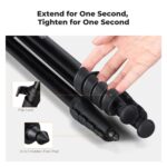 K&F CONCEPT 63" Aluminum Travel Tripod for Camera w Phone Holder, Non-Reversible Lightweight Compact Tripod Weighs 2.6lb, Max Load 22lb for Camera DSLR Mirrorless Spotting Scope Camcorders Phone - Image 5