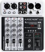Professional 4-Channel DJ Audio Mixer, Bluetooth Sound Board with USB MP3 Input & 48V Phantom Power for Karaoke, Podcasting, Live Streaming & Home Recording, Fathers Day Dad Gifts for Husband Men - Image 2