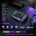 FIFINE Gaming Audio Mixer, Streaming RGB PC Mixer with XLR Microphone Interface, Individual Control, Volume Fader, Mute Button, 48V Phantom Power, for Podcast/Recording/Vocal/Game Voice-AmpliGame SC3 - Image 8