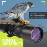 High-Power 500mm/1000mm f/8 Manual Telephoto Lens for Canon EOS 80D, 90D, Rebel T3, T3i, T5, T5i, T6i, T6s, T7, T7I, T8I, SL3, 60D, 70D, 5D, EOS5D IV, 6D II, 7D II SLR Cameras - Image 4