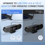 EMEET C960 1080P Webcam with Microphone, 2 Mics, 90° FOV, USB Type-A & A-to-C Adapter, Fixed Focus, Plug&Play Computer Camera for Zoom/Teams/Facetime/YouTube/Google Meet/Switch 2 Camera, 2025 Version - Image 6