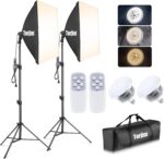 Torjim Softbox Photography Lighting Kit, 2Pcs 27" x 27" Professional Soft Box | 3000K-7500K 85W LED Bulbs with Remote, Photography Continuous Lighting Kit for Studio Lights, Portrait, Video Recording - Image 2