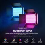 NEEWER Upgraded 660 PRO II RGB LED Video Light with App Control & Tripod Stand Kit, 2 Pack 50W/1% Min Dimming/CRI97+/3200-5600K for Game Streaming YouTube Studio, Bluetooth - Image 3