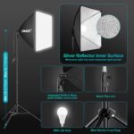 EMART 8.5 x 10 ft Backdrop Support System, Professional Photography Lighting Kit with 5500K 50W LED, 6 * 9ft Backdrop *3, Reflector,Umbrellas&Softbox Lighting Kit for Studio, Portrait, Video Shooting - Image 5