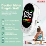 Decibel Meter Plug-in Wall, 3-in-1 Noise Detector(Noise,Temp and Humidity) with Fast/Slow Refresh Rate, MAX/MIN and Data Hold, 30–130 dBA Decibel Range for Rentals, Home, Classroom, Library - Image 3