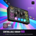 FIFINE Gaming Audio Mixer, Streaming RGB PC Mixer with XLR Microphone Interface, Individual Control, Volume Fader, Mute Button, 48V Phantom Power, for Podcast/Recording/Vocal/Game Voice-AmpliGame SC3 - Image 7
