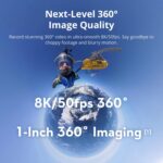 DJI Osmo 360 Essential Combo, 360 Camera with 1-Inch 360° Imaging, Native 8K 360° Video, 4K/120fps & 170° Boost Video, 1.2m Invisible Selfie Stick Kit, Extended Battery Life with 2 Batteries - Image 3