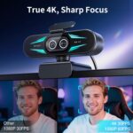 EMEET C60E Dual-Camera 4K Webcam for Streaming, Wide-Angle and Telephoto Cameras, Max 11X Hybrid Zoom & PDAF Autofocus, Remote Control, RGB Lighting, 2 Mics, Ideal for Livestreaming and Online Meeting - Image 3