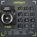 High-Power 500mm/1000mm f/8 Manual Telephoto Lens for Canon EOS 80D, 90D, Rebel T3, T3i, T5, T5i, T6i, T6s, T7, T7I, T8I, SL3, 60D, 70D, 5D, EOS5D IV, 6D II, 7D II SLR Cameras - Image 10