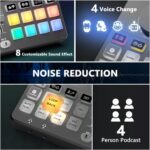 Podcast Equipment Bundle for 4, All-in-One Audio Mixer with Dynamic Micophones Noise Reduction for Live Streaming/Recording/Singing，PC,Smartphone，TikTok M100 3rd - Image 3