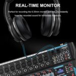12 Channel Audio Interfacer Sound Board Mixer DJ Mixer 16-Bit DSP Effect USB Audio Mixer +48V Phantom Power Bluetooth Mixer for Karaoke Studio Streaming Recording,Live Streaming - Image 7