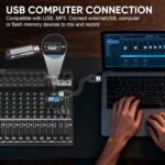 8 Channel Mixer, Professional Audio Mixing Console Studio DJ Board with Bluetooth, 99 DSP Effect,USB Recording, 48V Phantom Power, Reverb, MP3 Player for Live Sound Karaoke Performance - Image 10