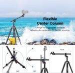 NEEWER 90 Inch Tall Overhead Horizontal Camera Tripod Monopod with Ball Head & Flexible Center Column, Metal DSLR Video Travel Stand, Arca Type QR Plate & Inverted Legs, Max Load 10 kg / 22 lbs, TP63 - Image 3