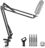 InnoGear Boom Arm Microphone Mic Stand for Blue Yeti HyperX QuadCast SoloCast Snowball Fifine Shure SM7B and Other Mic, Black - Image 2