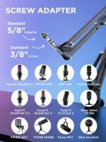 InnoGear Boom Arm Microphone Mic Stand for Blue Yeti HyperX QuadCast SoloCast Snowball Fifine Shure SM7B and Other Mic, Black - Image 3