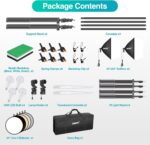 EMART 8.5 x 10 ft Backdrop Support System, Professional Photography Lighting Kit with 5500K 50W LED, 6 * 9ft Backdrop *3, Reflector,Umbrellas&Softbox Lighting Kit for Studio, Portrait, Video Shooting - Image 10
