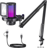 MAONO USB Gaming Microphone, Noise Cancellation Condenser Mic with Mute, Gain, Monitoring, Boom Arm Mic for Streaming, Podcast, Twitch, YouTube, Discord, PC, Computer, PS4, PS5, Mac, GamerWave DGM20S - Image 2
