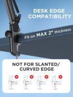 InnoGear Boom Arm Microphone Mic Stand for Blue Yeti HyperX QuadCast SoloCast Snowball Fifine Shure SM7B and Other Mic, Black - Image 7