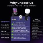 Webcam Streaming Kit with USB RGB Microphone & LED Light – 1080P 30FPS Streaming Camera Bundle for Twitch, YouTube, Podcasting, WFH – PC & Mac Compatible (Not for PS5 Alone) - Image 9