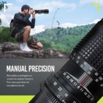High-Power 500mm/1000mm f/8 Manual Telephoto Lens for Canon EOS 80D, 90D, Rebel T3, T3i, T5, T5i, T6i, T6s, T7, T7I, T8I, SL3, 60D, 70D, 5D, EOS5D IV, 6D II, 7D II SLR Cameras - Image 6